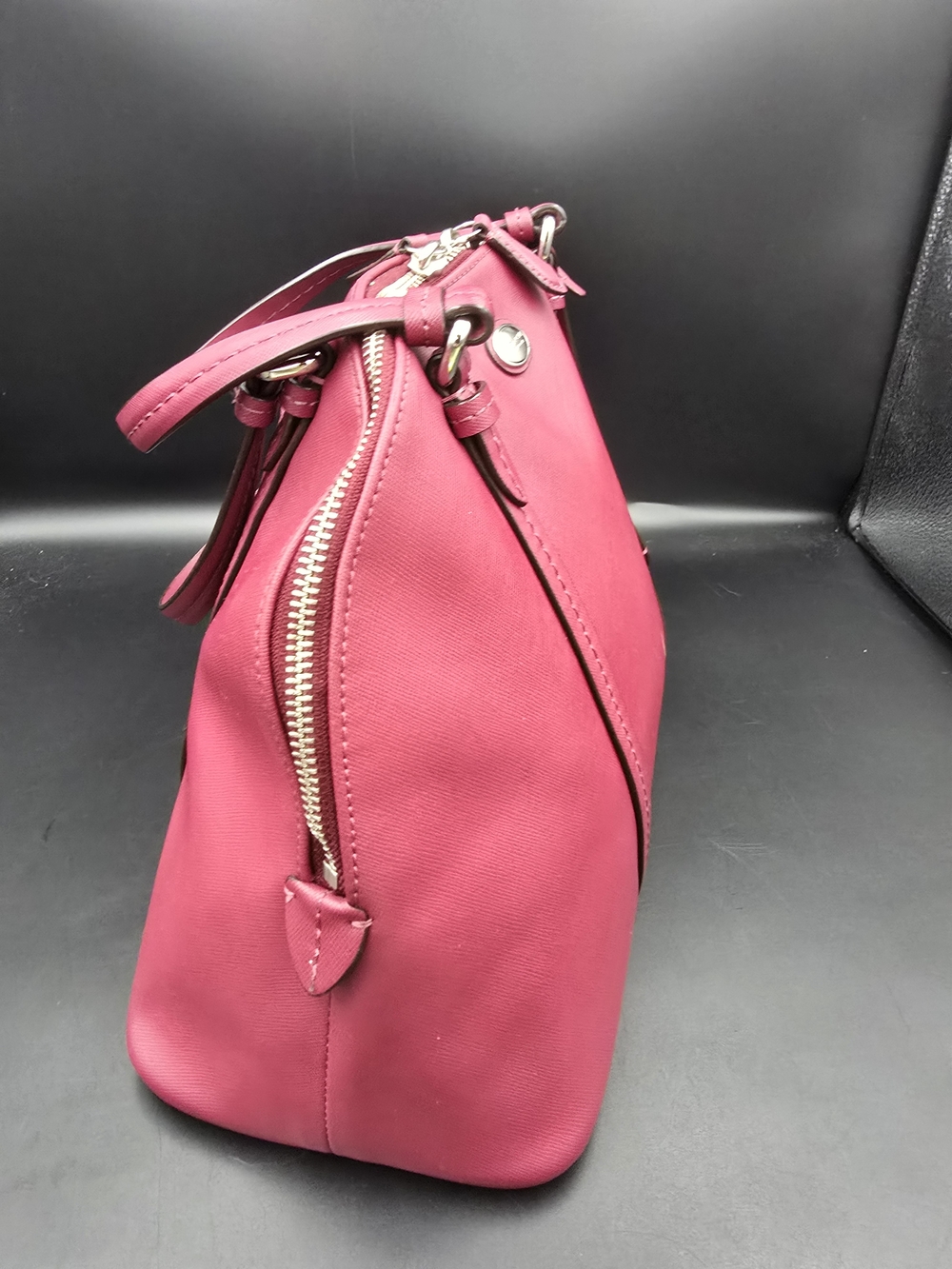 Coach Pink Leather Satchel Bag - Picture 4 of 16